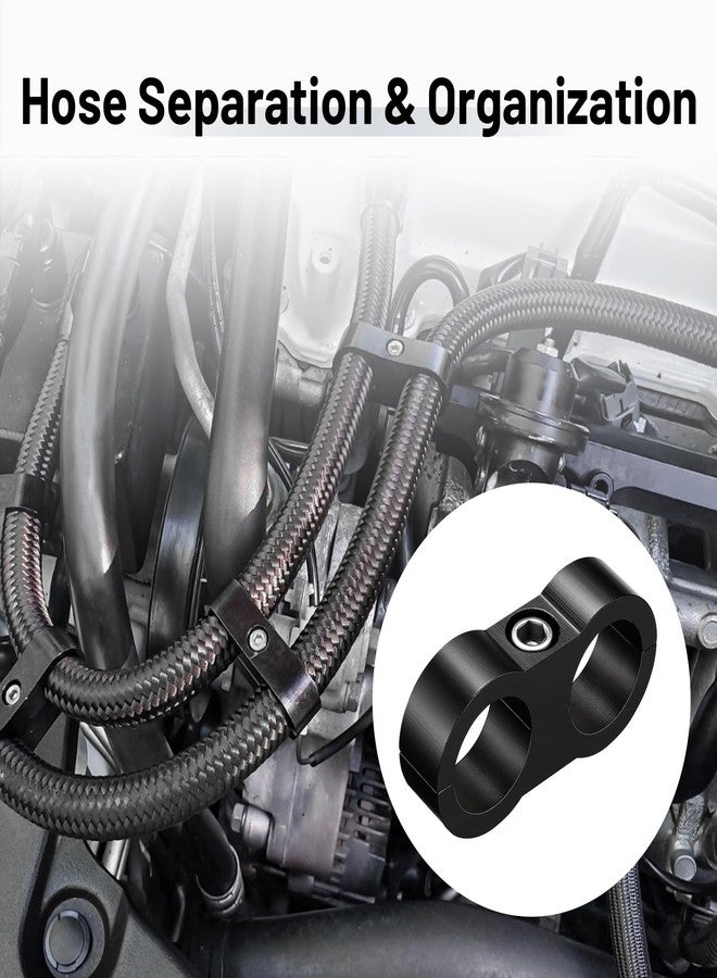 EVIL ENERGY مشبك فاصل خرطوم EVIL ENERGY 10AN، مشبك تثبيت خط وقود AN10 من الألومنيوم الأسود، 4 قطع - Image 5